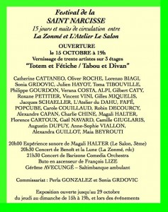 Programme de l'ouverture le 15 octobre